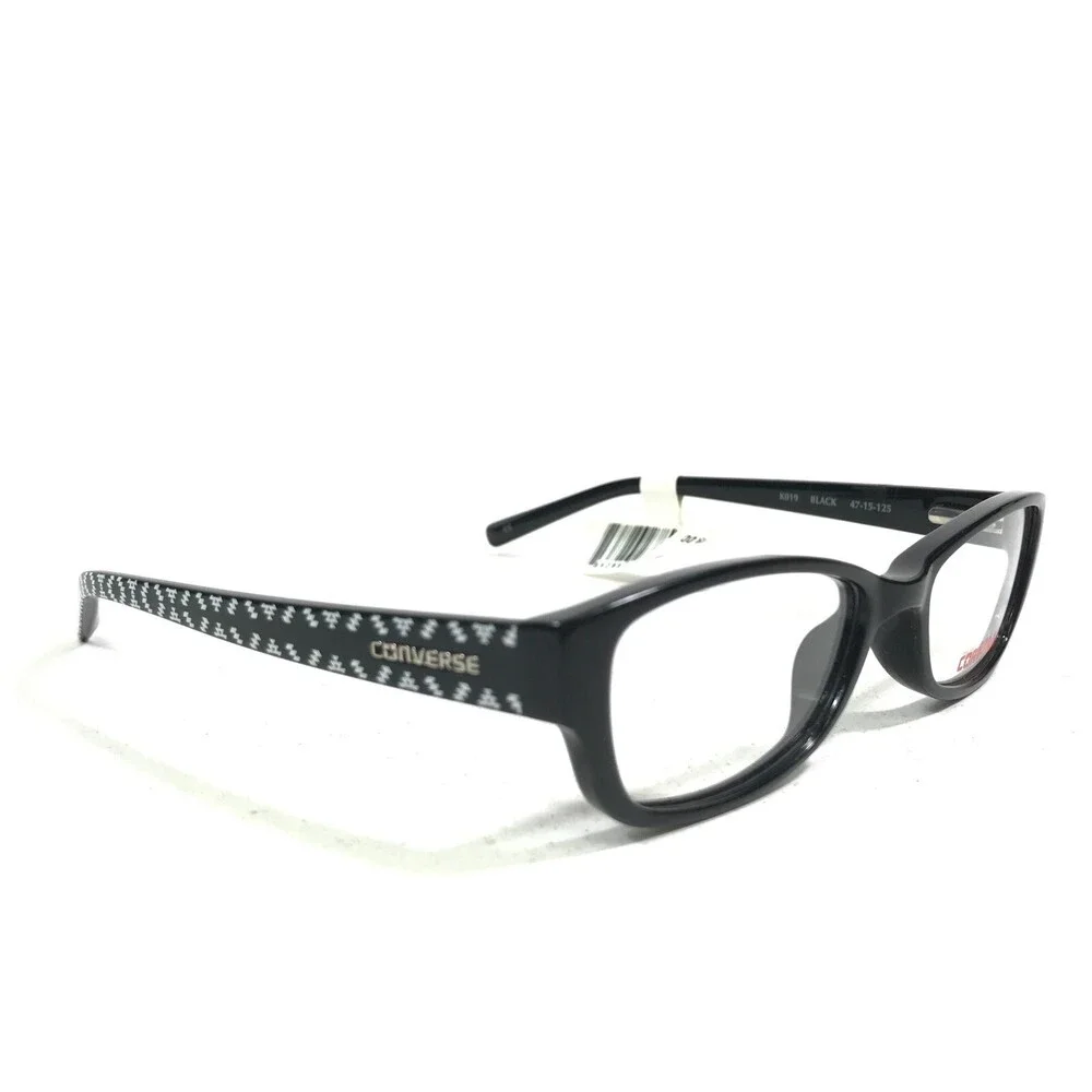 Converse Kids Eyeglasses Frames K019 BLACK Rectangular Full Rim 47-15-125